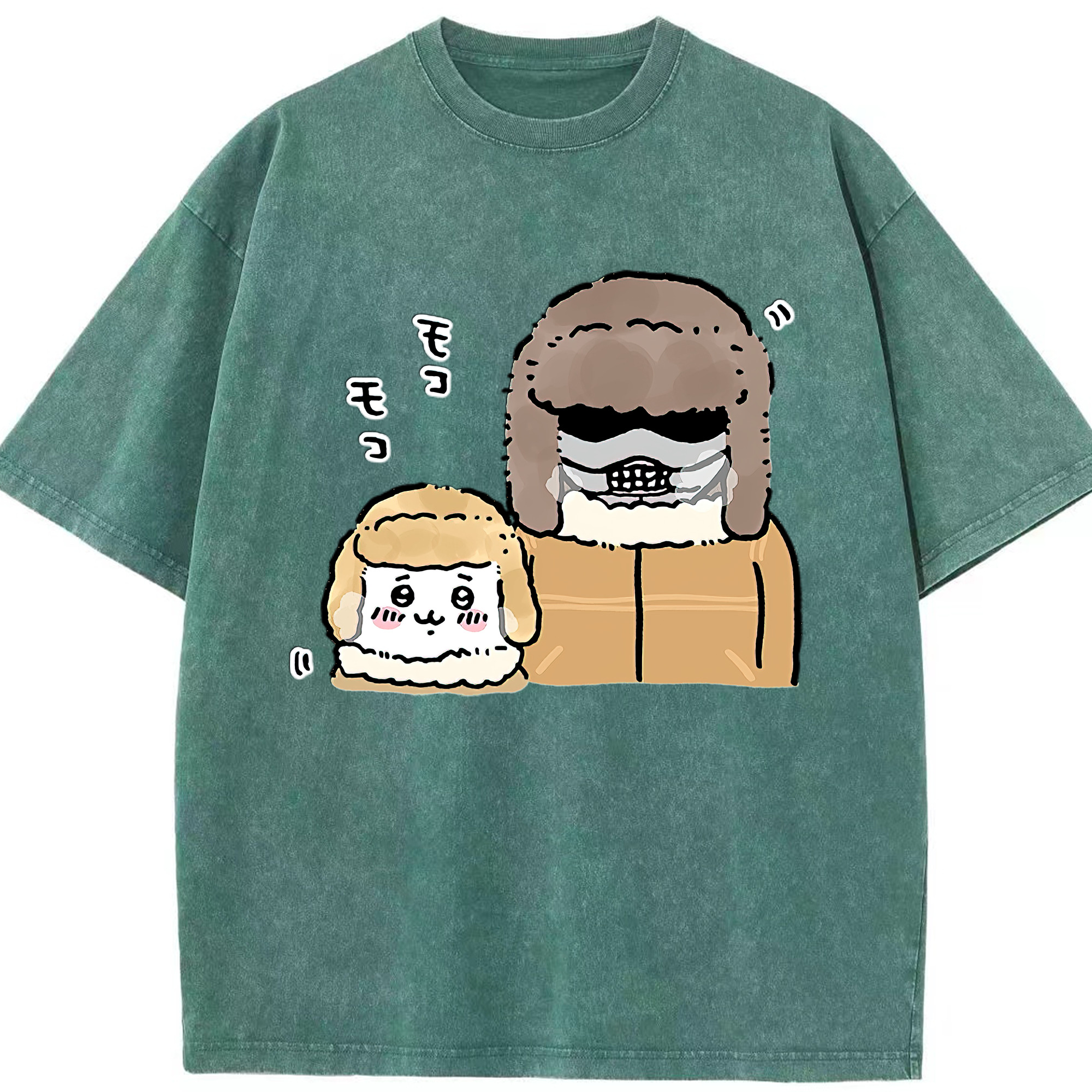 （画像用） ちいかわ 労働の鎧さん Chii-kawa Mr. Armor of Labor 綿100% ヴィンテージ風 半袖Tシャツ（フロントプリント）